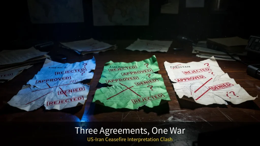 US Iran Pakistan three different ceasefire agreements