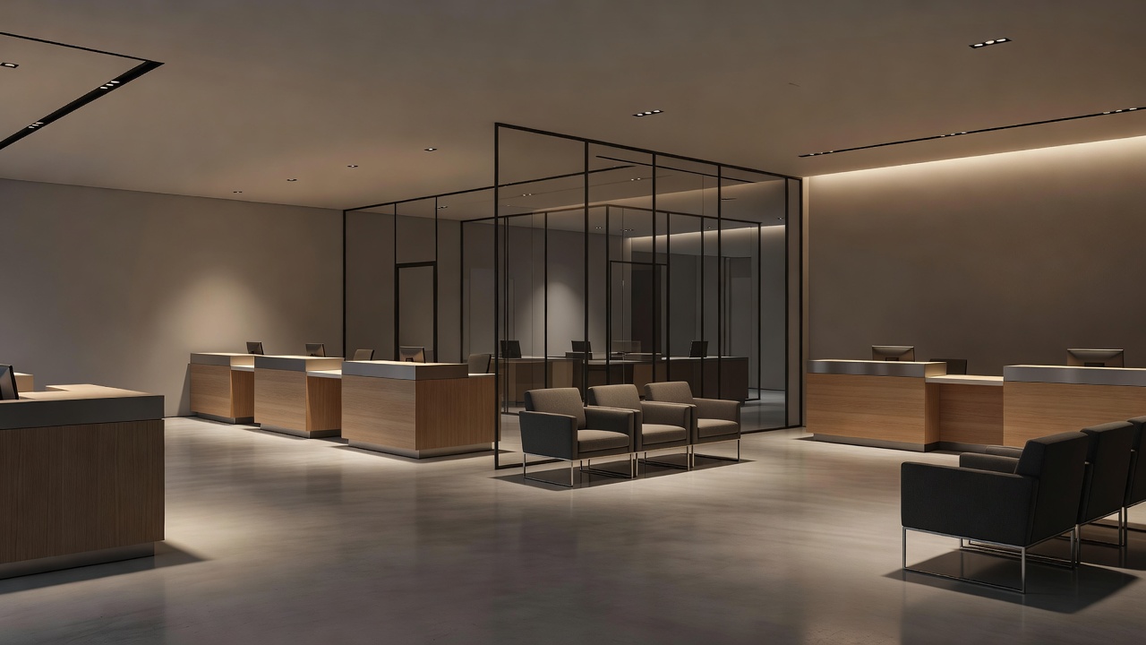 Bank counter where floating and fixed mortgage rates are compared
